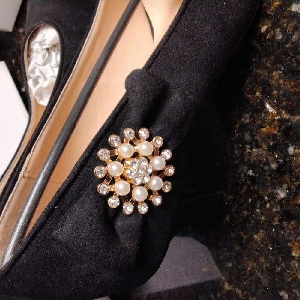 WS24- Buy 2prs🥿/$15.00 - Women Angel Steps Blk Spike Heels - sz 9.5 - Picture 5 of 12